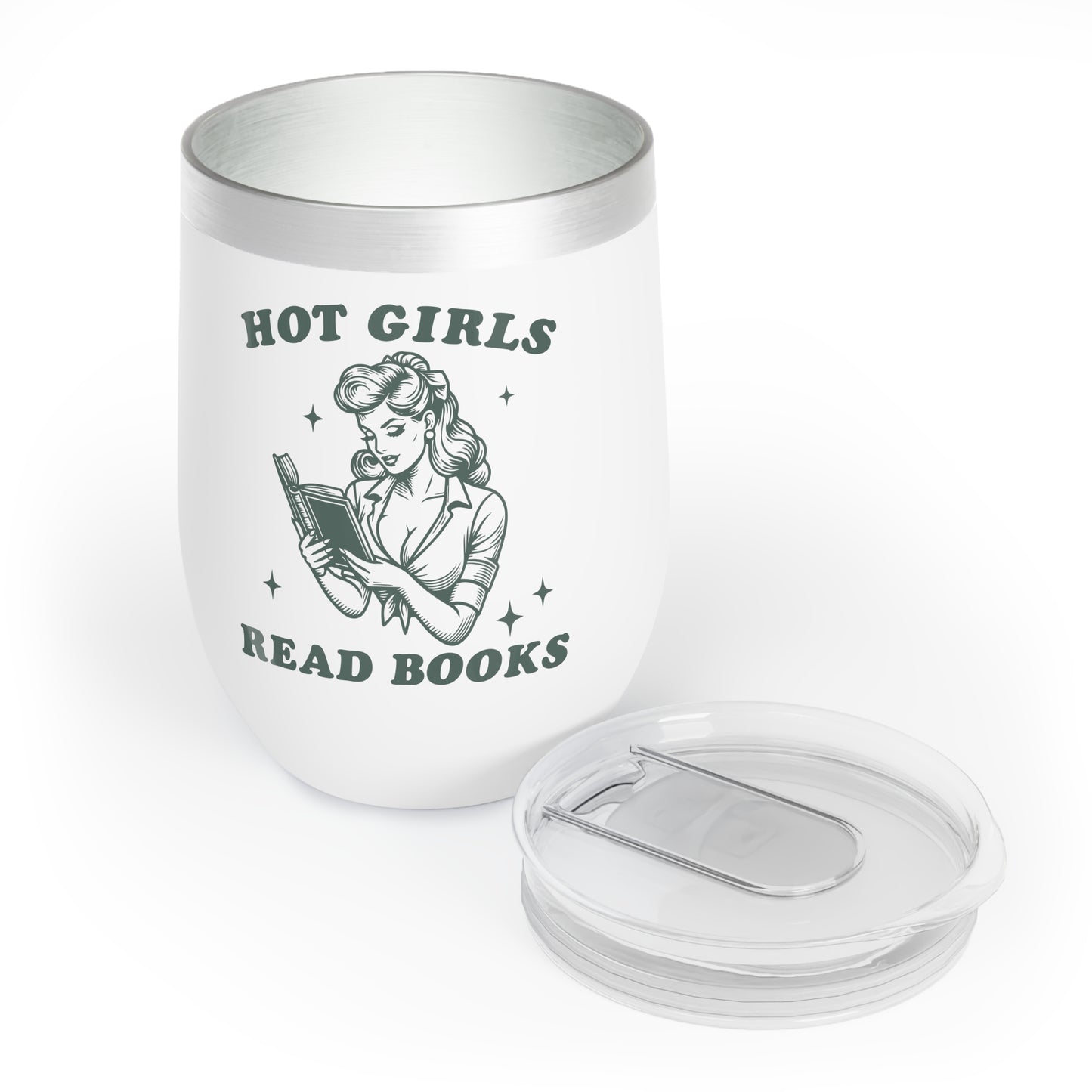 Hot Girls Read Books, 12oz Wine Tumbler