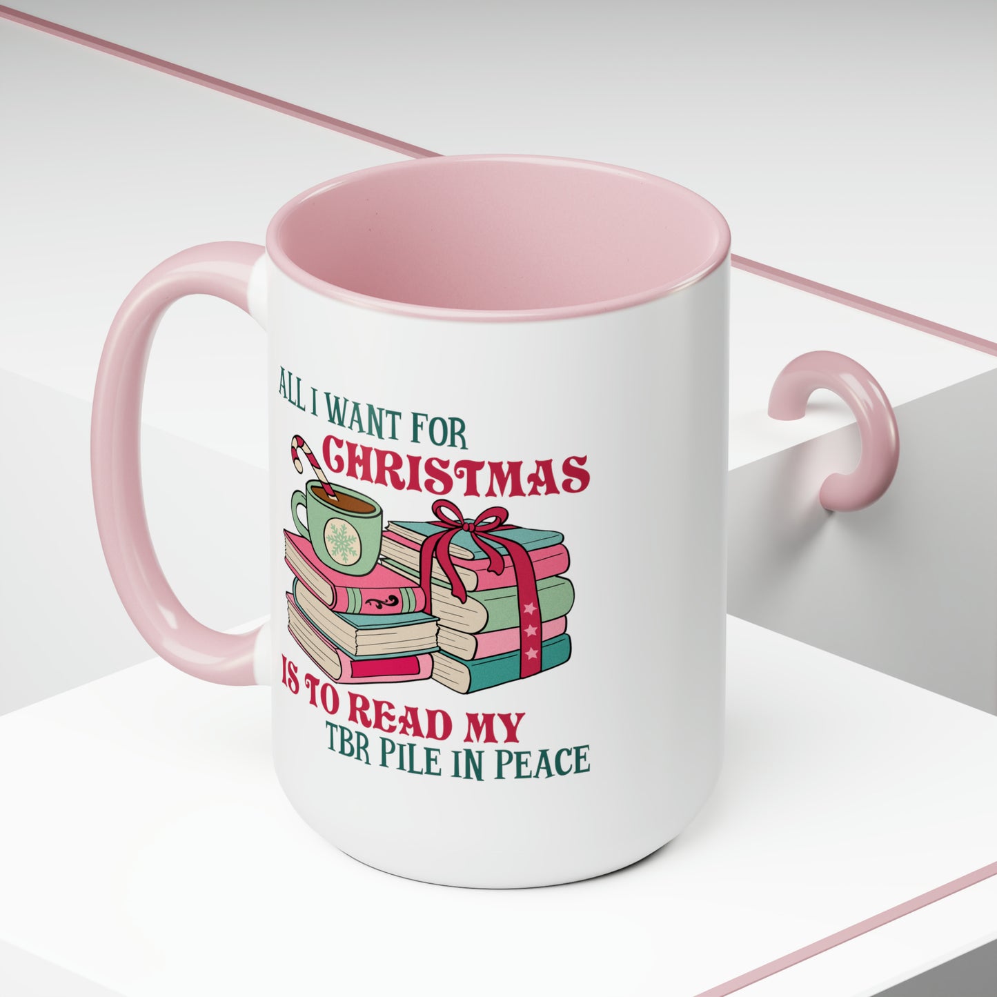 Bookish Christmas Mug, 15oz