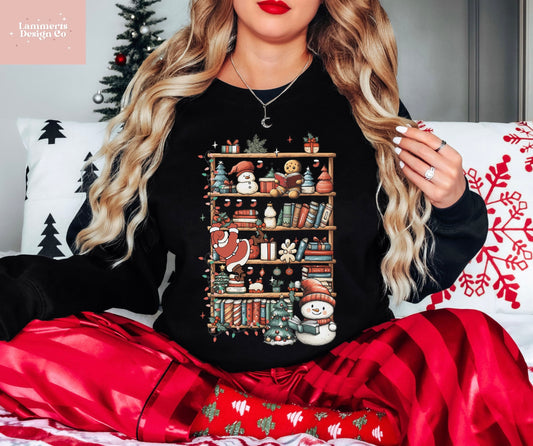 Christmas Book Shelf Sweatshirt