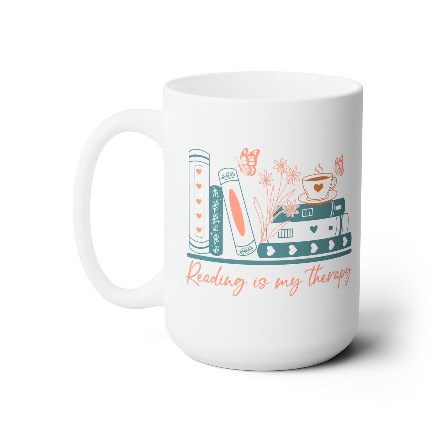 Reading Is My Therapy Mug, 15oz