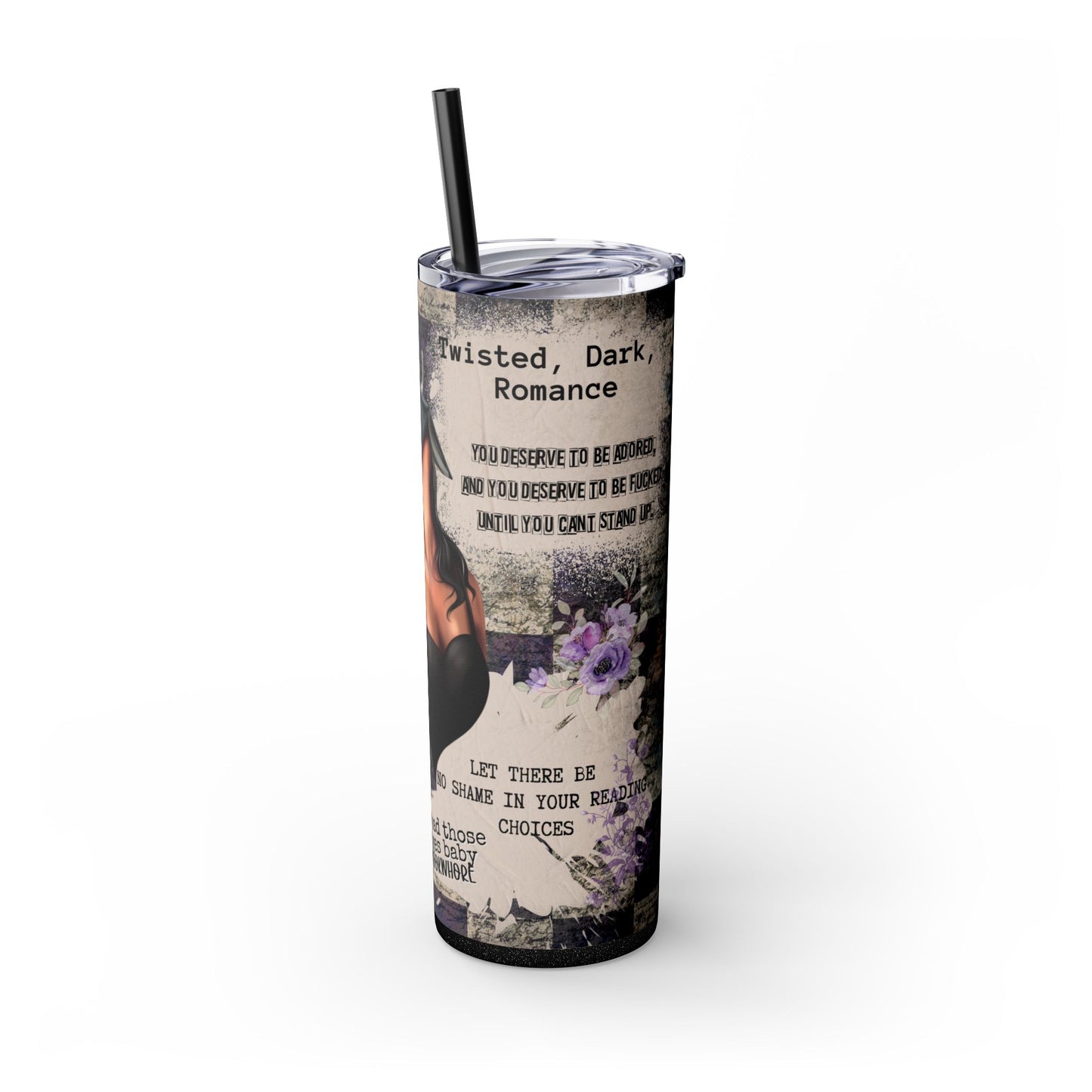 Dark Romance Skinny Tumbler with Straw, 20oz