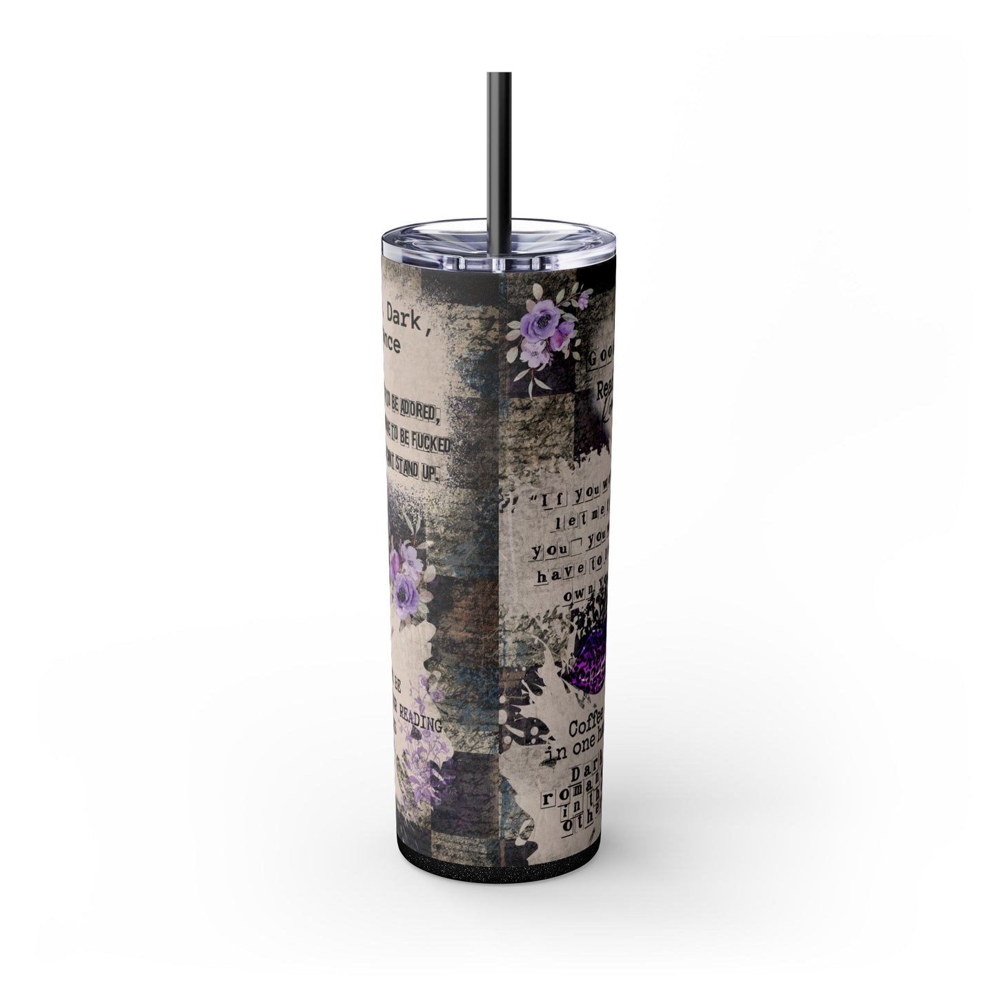 Dark Romance Skinny Tumbler with Straw, 20oz