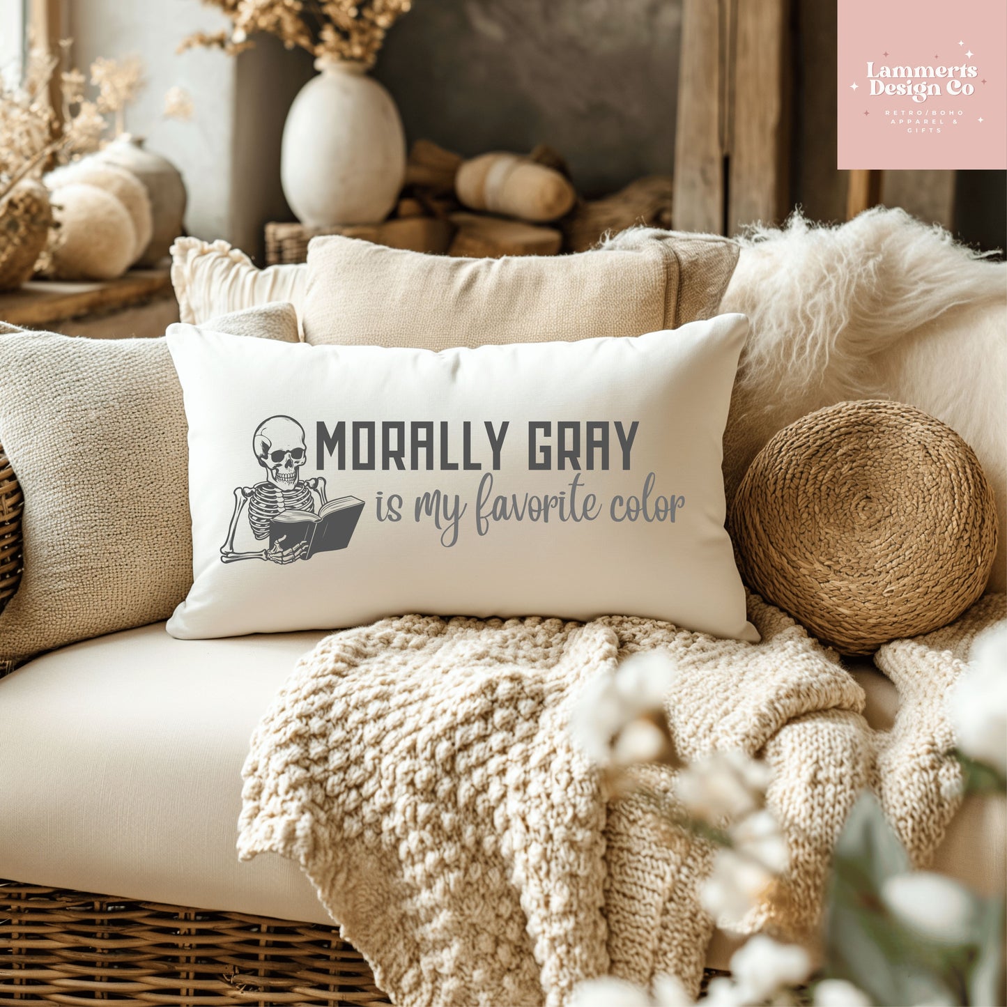 Morally Gray Is My favorite Color Lumbar Pillow