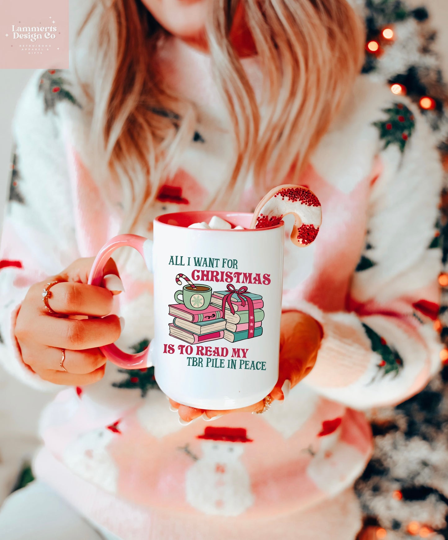 Bookish Christmas Mug, 15oz