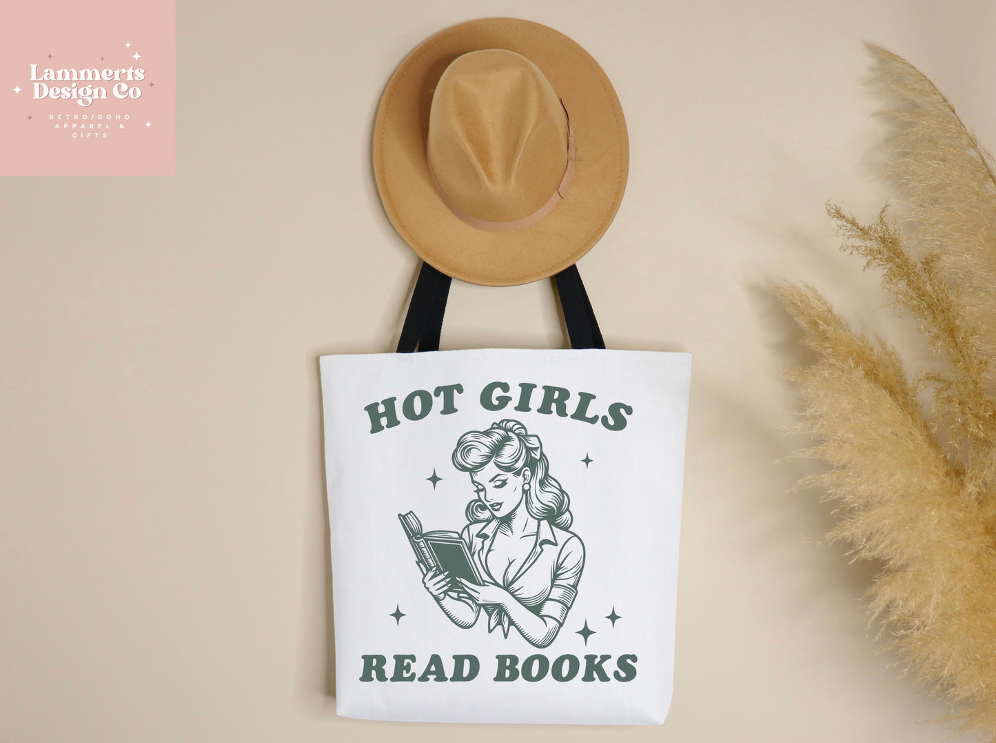 Hot Girls Read Books Tote, 18x18