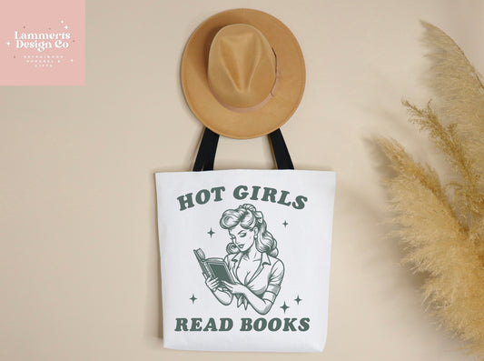 Hot Girls Read Books Tote, 18x18