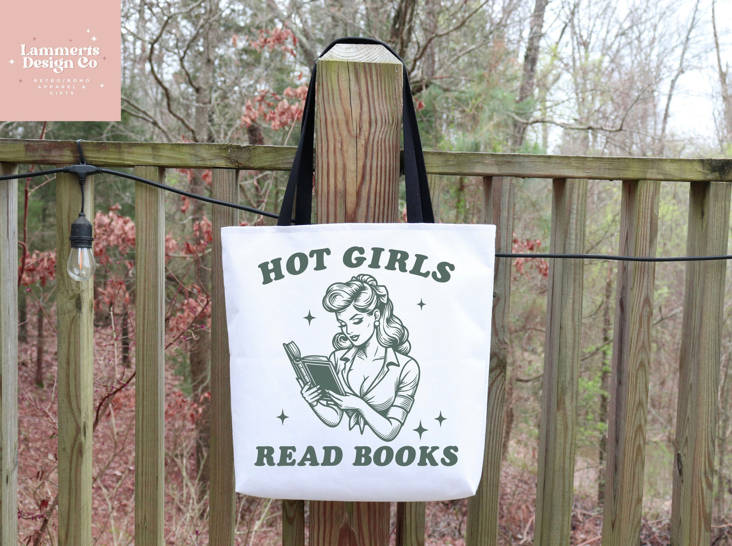 Hot Girls Read Books Tote, 18x18