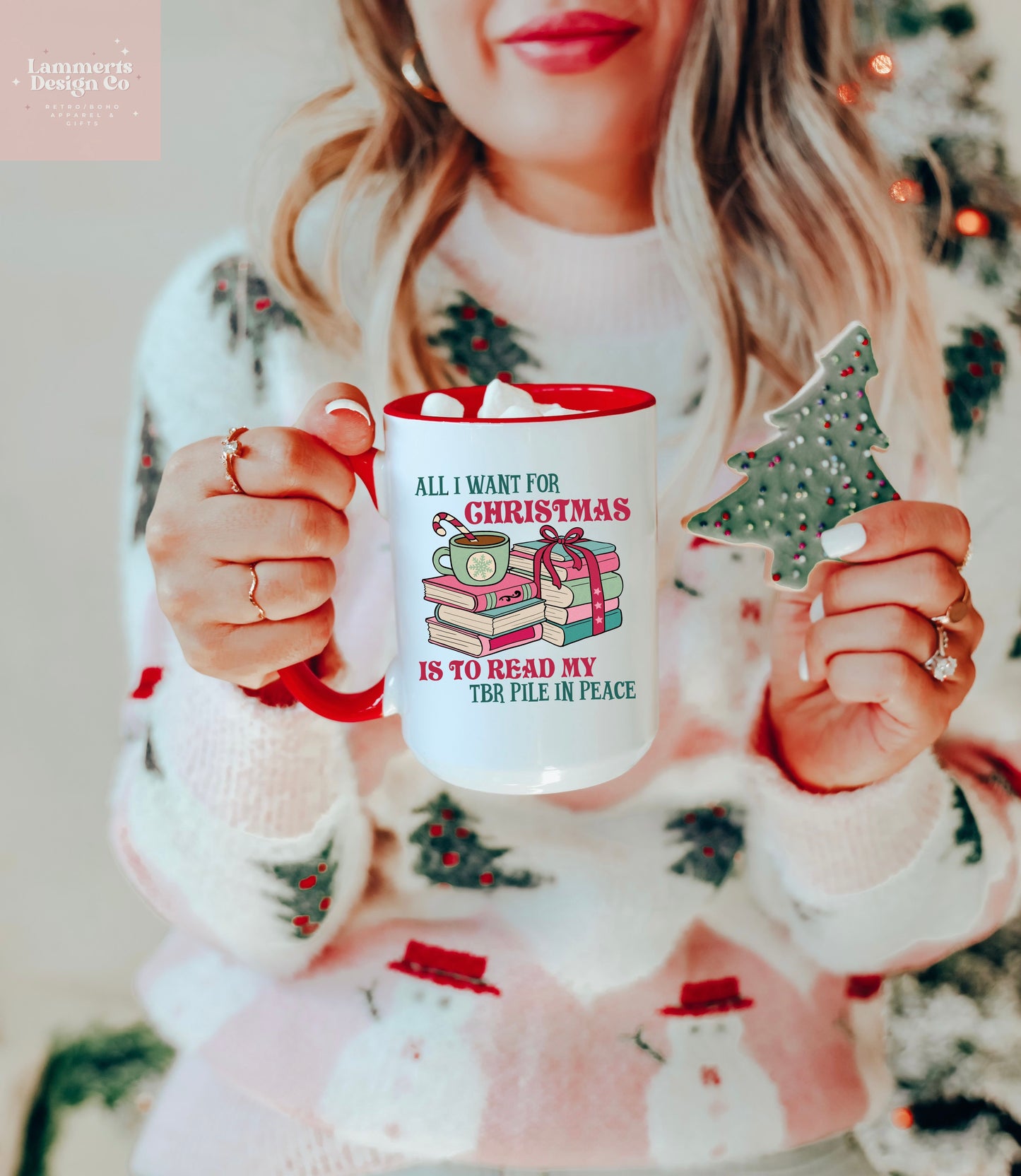 Bookish Christmas Mug, 15oz