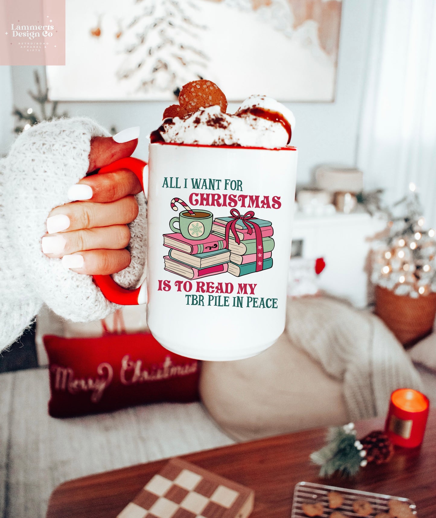 Bookish Christmas Mug, 15oz