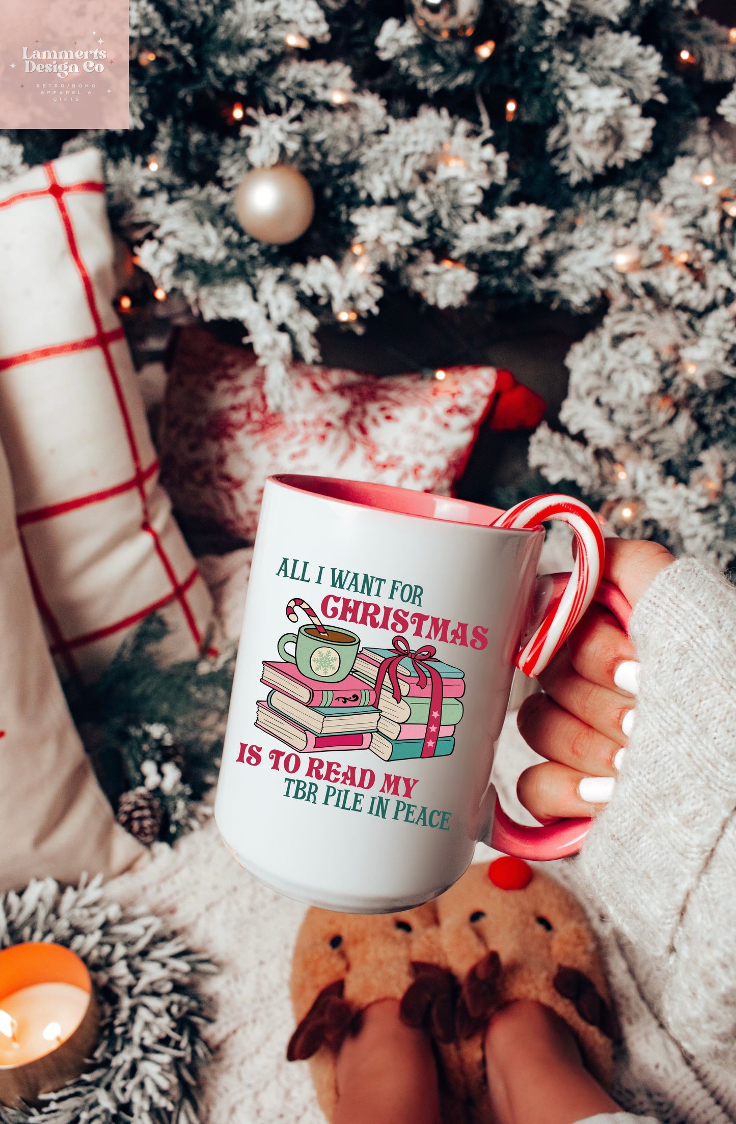 Bookish Christmas Mug, 15oz